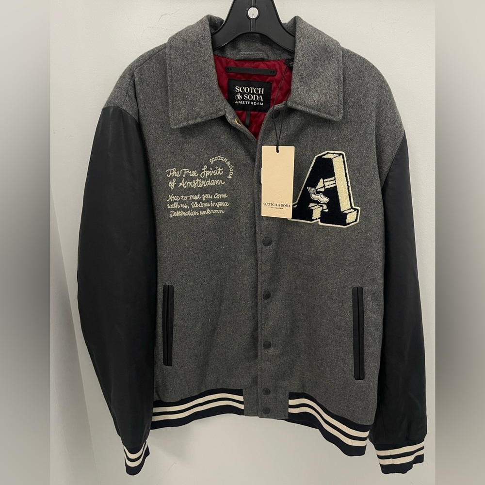 Scotch & Soda Varsity Jacket 'Graphite Melange’